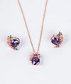 Valli Lilac Floral Italian Silver Pendant Set