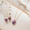 925 Silver Lilac Floral Italian Pendant Set for Women