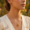 925 Silver Golden Daisy Women's Pendant Set