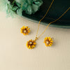 925 Silver Golden Daisy Women's Pendant Set
