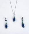 Mukul Blue Enamel Silver Pendant Set