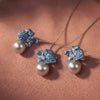 Neelmani Shveta Mukta Silver Pendant Set