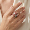 925 Silver Vanmala Enamel Floral Italian Women's Ring