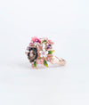 Vanmala Enamel Floral Italian Silver Ring