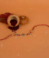 925 Silver Eye Charm Rakhi with Red Gold Thread - Rakhi Gift