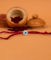 925 Silver Evil Eye Rakhi with Red Thread - Rakhi Gift