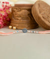 925 Silver Star Charm Rakhi with Pink Thread - Rakhi Gift