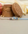 925 Silver Beaded Knot Rakhi with Braided Thread - Rakhi Gift
