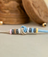 925 Silver Beaded Knot Rakhi with Braided Thread - Rakhi Gift