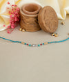 925 Silver Rakhi with Blue Gold Thread - Rakhi Gift for Brother