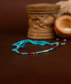 925 Silver Beaded Rakhi with Turquoise Thread - Rakhi Gift