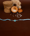 925 Silver Daisy Charm Rakhi with Pearl Beads - Rakhi Gift