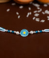 925 Silver Daisy Charm Rakhi with Pearl Beads - Rakhi Gift