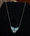 Shubhra Butterfly Enamel Silver Pendant Chain