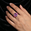 925 Silver Amethyst Glow Pear-Cut Statement Ring for Women
