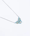 Shubhra Butterfly Enamel Silver Pendant Chain