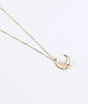 Crescent Glow Gold Plated Silver Pendant Chain