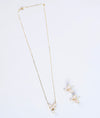 Parvani Butterfly Gold Plated Silver Pendant Set