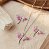 925 Silver Dragonfly Pendant Pendant Chain Set for Women