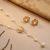 925 Silver Kanika Floral Pearl Gold Plated Pendant Set