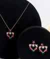 Fiora Amore Heart Italian Silver Pendant Set