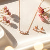 925 Silver Pearl Charm Rose gold Plated Women's Pendant Set