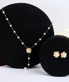 Kanika Floral Pearl Gold Plated Silver Pendant Set