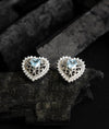 Aavika Blueheart CZ Silver Stud Earrings