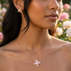 925 Silver Gold Plated Floral Pendant Set for Women