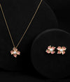 Melodie Roseate Gold Plated Silver Pendant Set