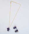 Noorira Midnight Bloom Gold Plated Silver Chain and Stud Set