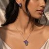 925 Silver Gold Plated Bloom Pendant Set for Women