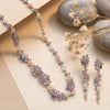 925 Silver Women's Pastel Bloom CZ Party Wear Necklace Set