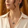 925 Silver Floral Gold Plated Pendant Set for Women