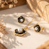 925 Silver Floral Gold Plated Pendant Set for Women