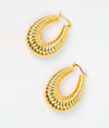 Soleira Bold Sculpted Gold Plated Silver Hoop Studs