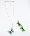 Brisa Fiorita Italian Silver Butterfly Pendant Set