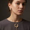 925 Silver Gold Plated Floral Pendant Set for Women