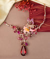 Rouge Elysee Floral Italian Silver Necklace Set