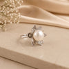 925 Silver Sharvani Petal CZ Party Wear Ring