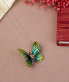 Brisa Fiorita Italian Silver Butterfly Pendant Set
