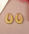 Soleira Bold Sculpted Gold Plated Silver Hoop Studs