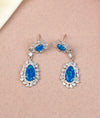 Azura Mystique Blue Fire Opal CZ Silver Drop Earrings
