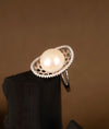 Seraphira Halo Pearl Charm Silver Earrings