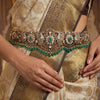 925 Silver Noore Emerald Victorian Oddiyanam for Women
