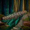 925 Silver Noore Emerald Victorian Oddiyanam for Women