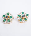 Meher Jadau Floral Silver Earrings