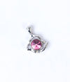 Rose Charm CZ Silver Pendant