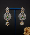 Irya Mithra CZ Silver Long Earrings