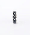Noir Oxidised Silver Ring with Geometric Pattern